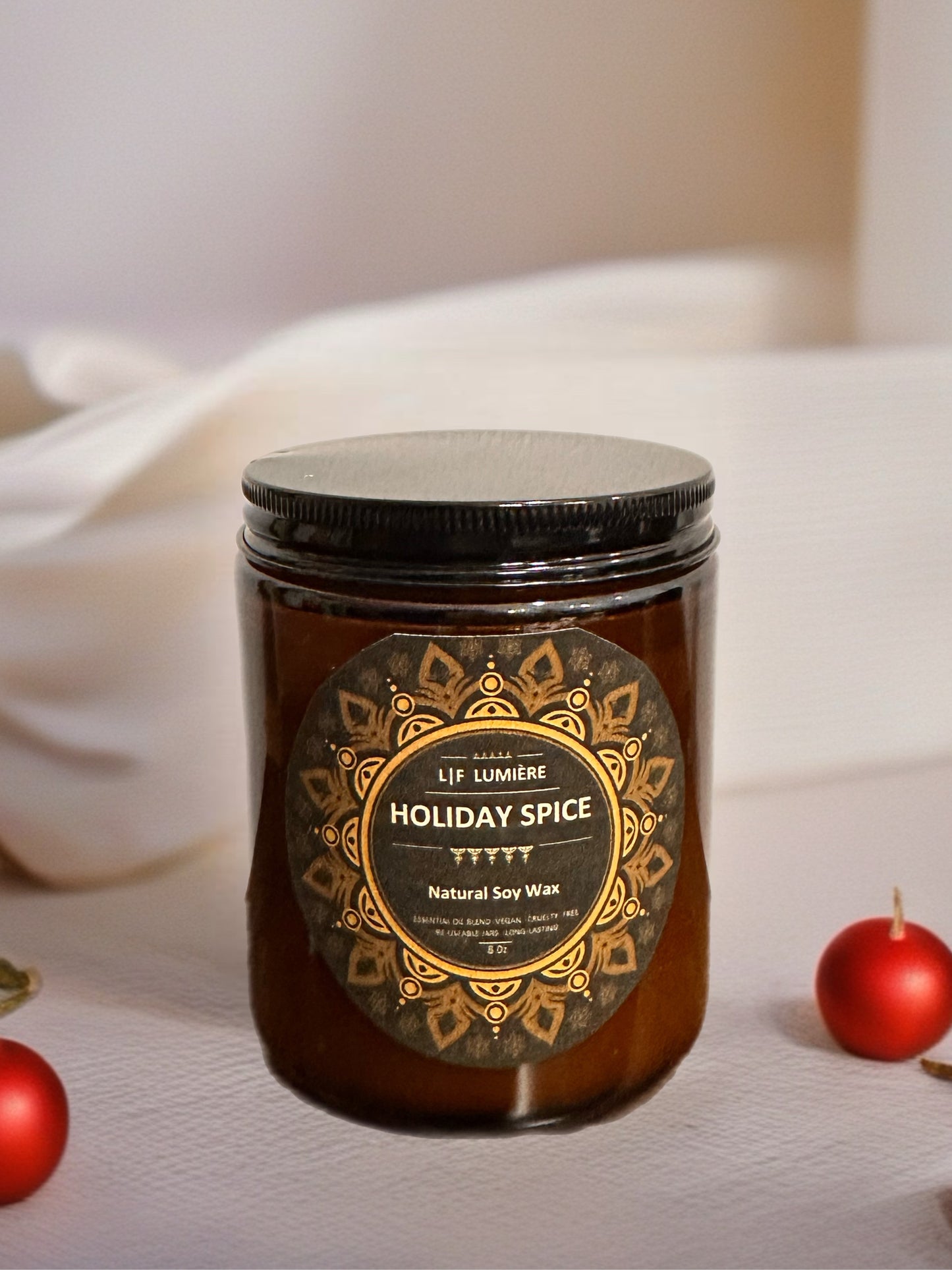 Holiday Spice Natural Coconut Apricot wax candles