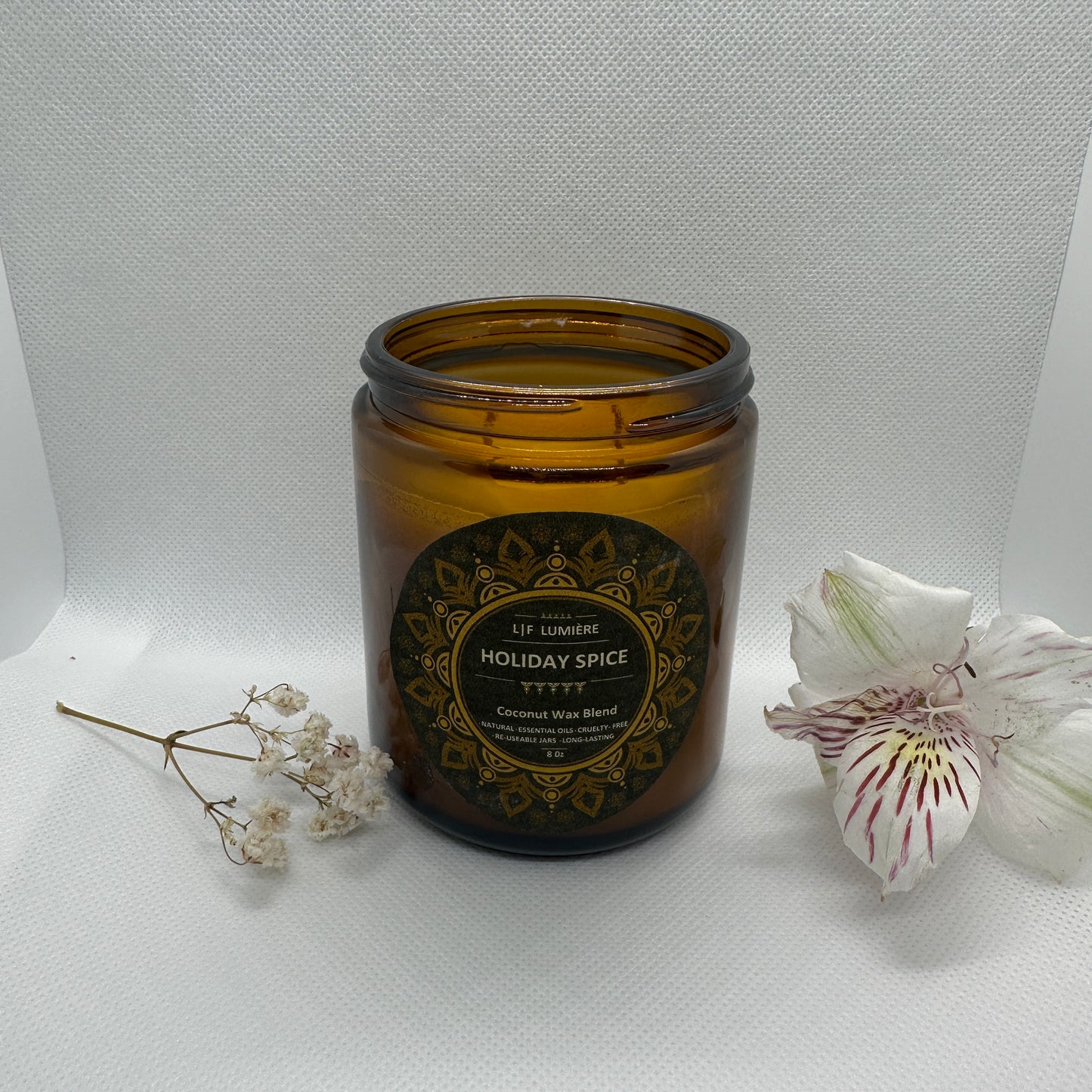 Holiday Spice Natural Coconut Apricot wax candles