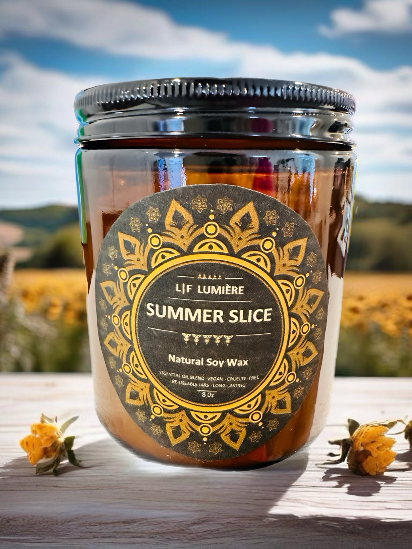 Summer Slice Natural Coconut Apricot wax candles